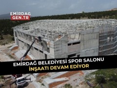 Emirdağ Belediye Spor Salonunda İnşaat Devam Ediyor